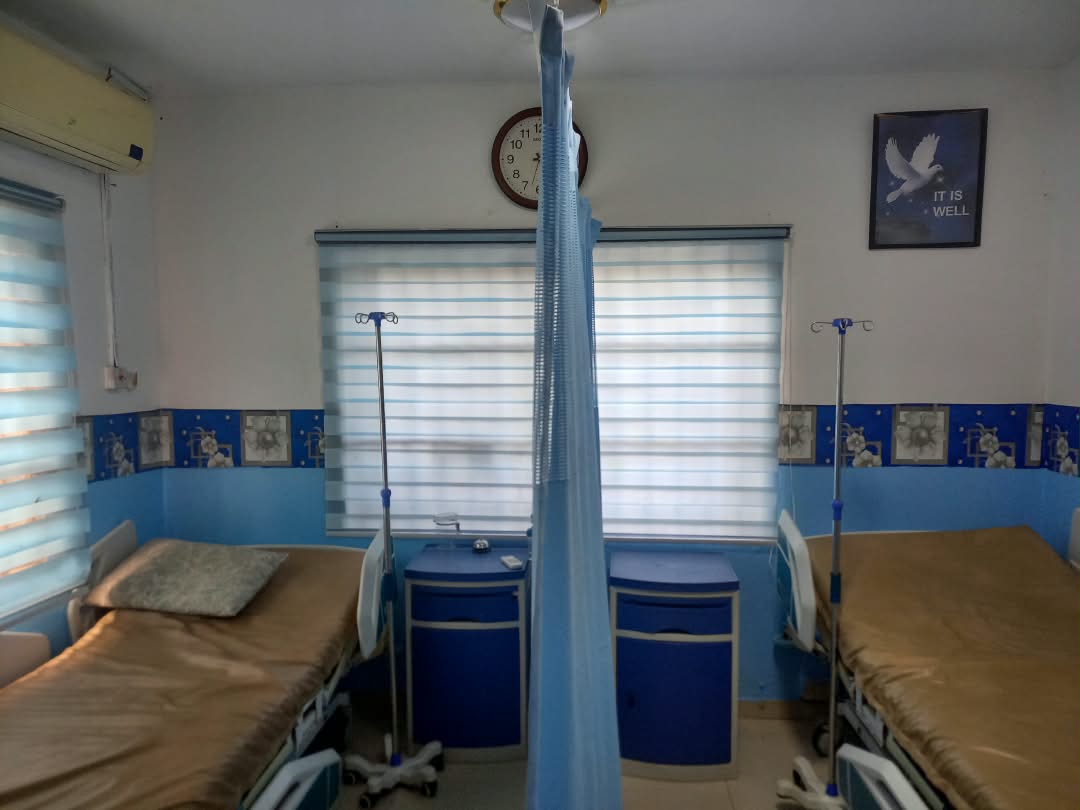 A patient ward with two beds